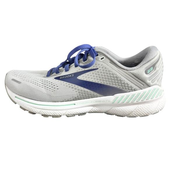 Brooks Adrenaline GTS 22 Running Sneakers Women 8.5 Gray Mint Walking Athleisure - Picture 1 of 11